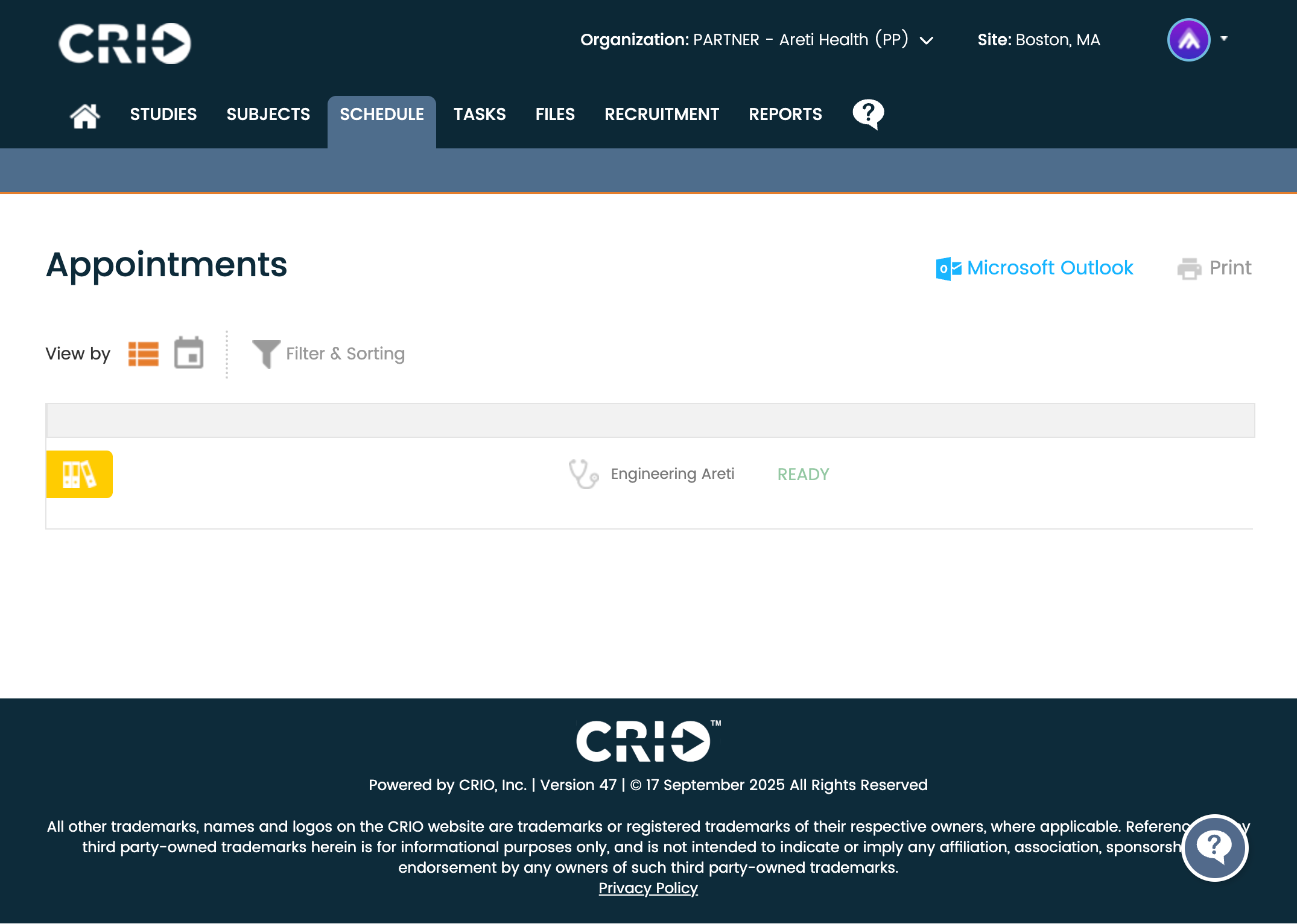 CRIO Calendar View