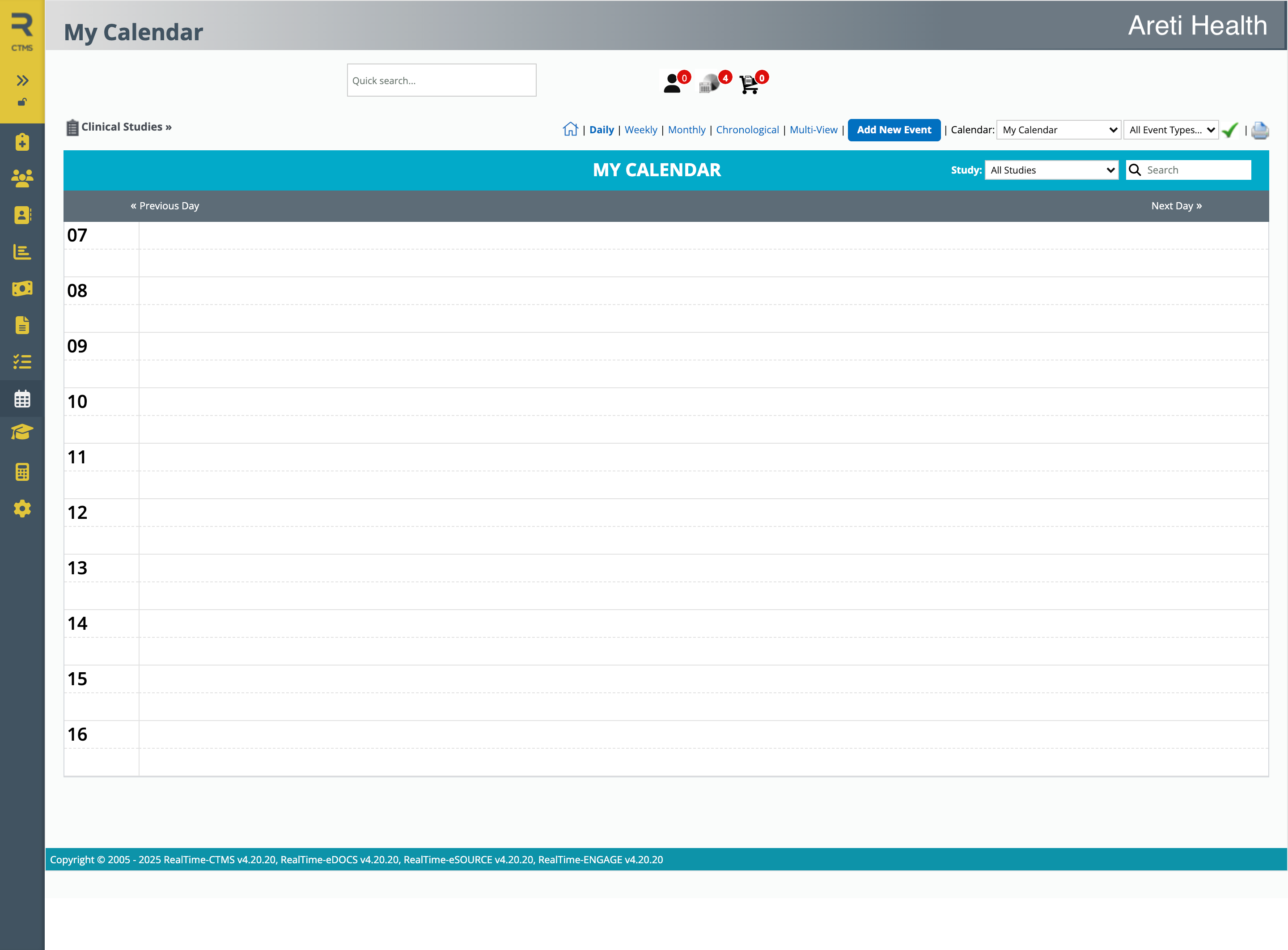 RealTime Calendar View